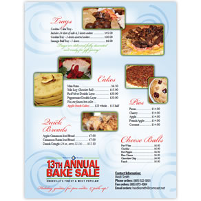 DIRECT MAIL PIECE FOR LOCAL BAKE SALE